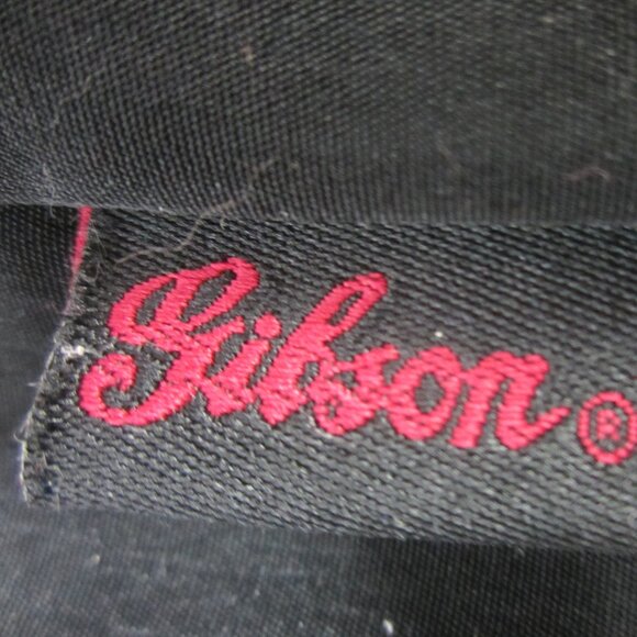 VTG  Gibson Tour Wear Men XL SS Shirt Black Embroidered Guitars Velvet Accent - Picture 8 of 9